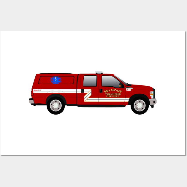 seymour volunteer fire department support truck Wall Art by BassFishin